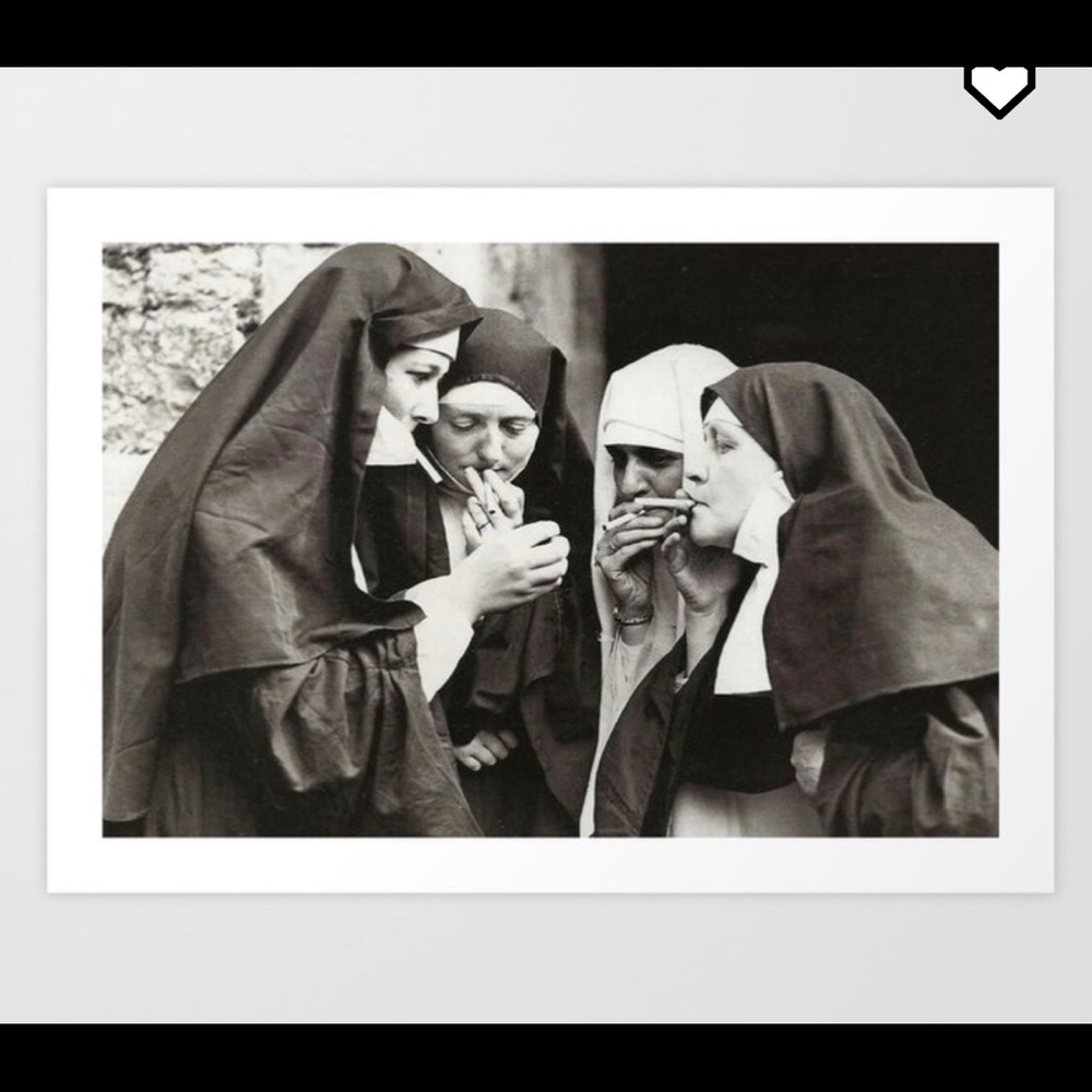 Art Print Society6 Nuns Smoking 13x19